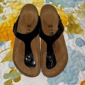 Birkenstock Glossy Black Sandals NWOT